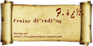 Freisz Örkény névjegykártya